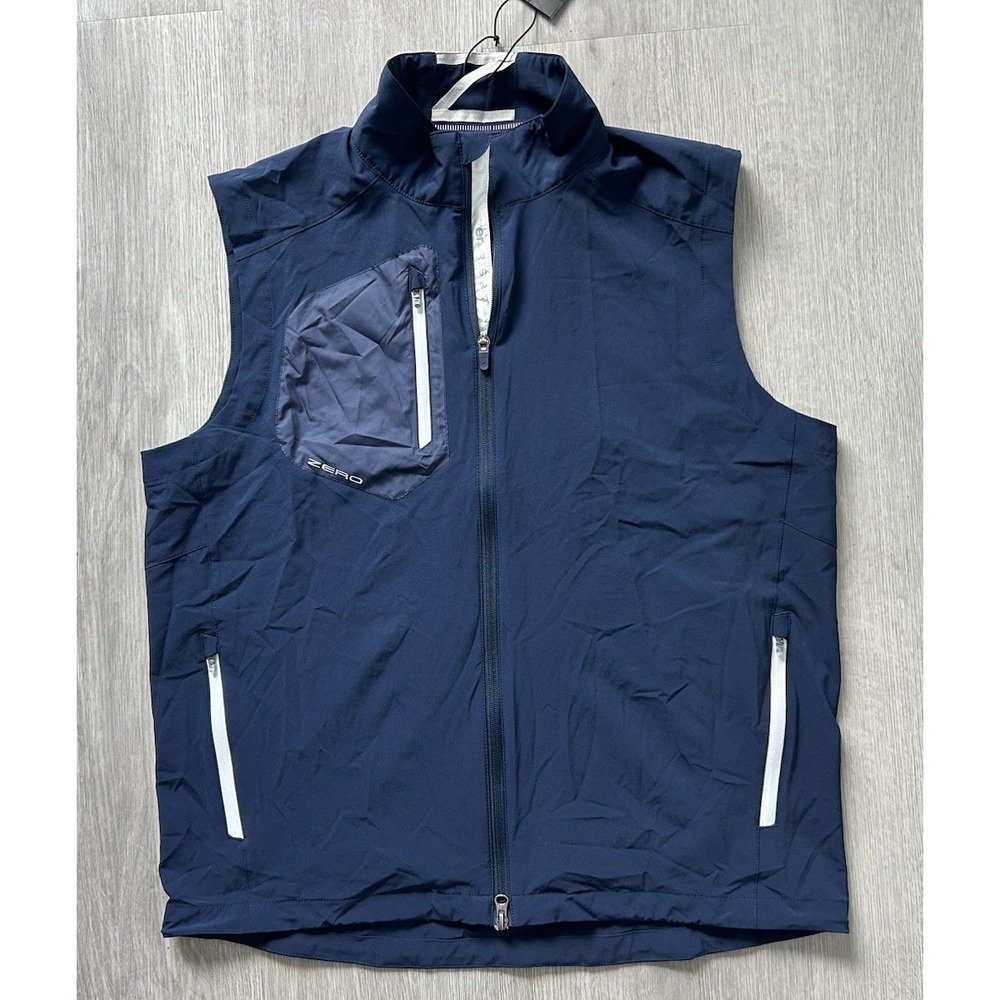 New Zero Restriction Z700 Full Zip Vest Navy Size Large